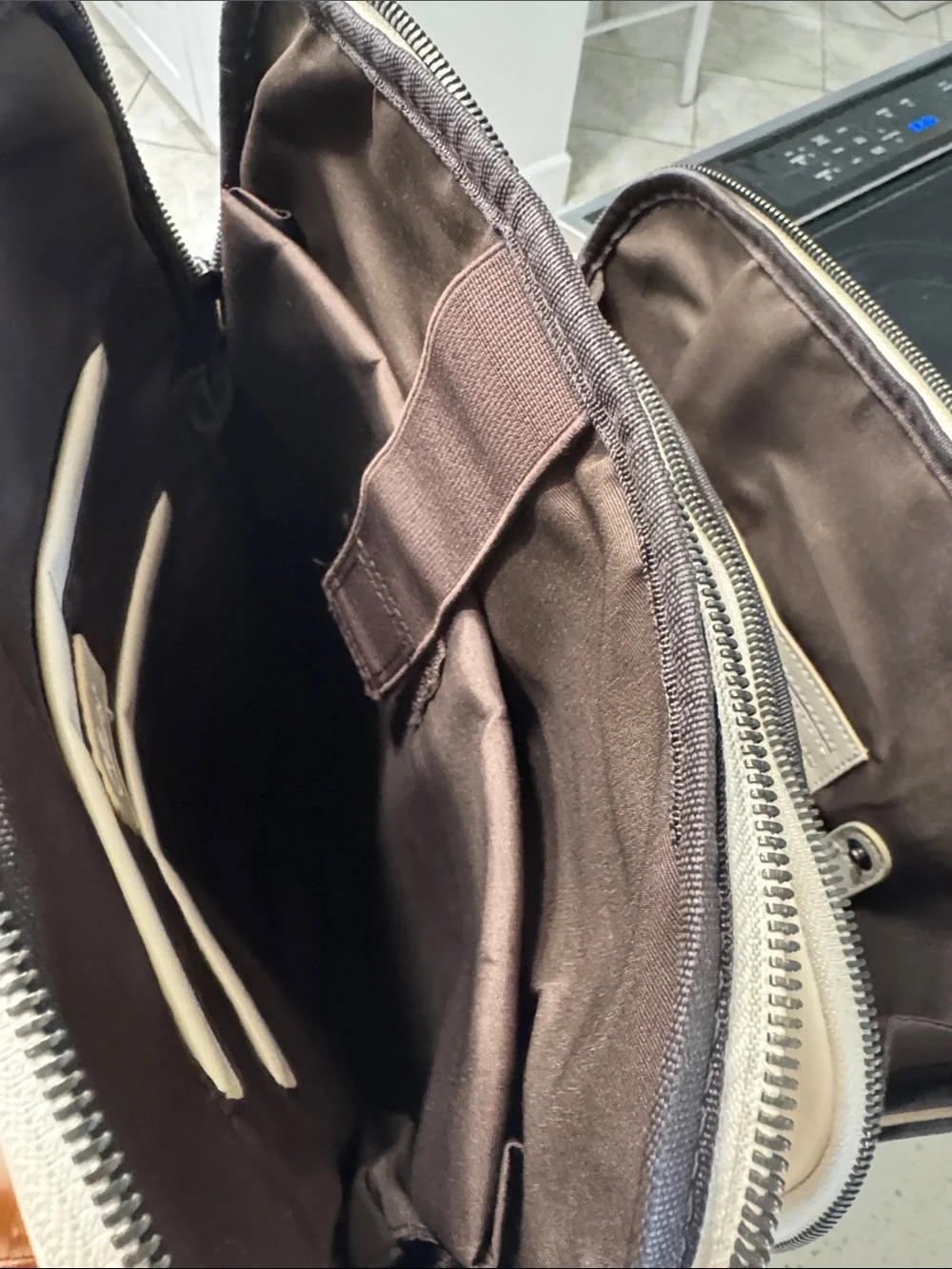 Cluci Ivory laptop backpack, travel backpack, Vegan Leather computer bag.